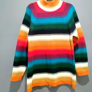 NYC long sleeves round neck sweater multi-color